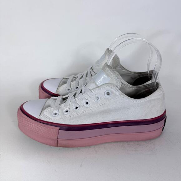 Converse Chuck Taylor All Star O.P.I. Platform Sneaker Women's 7 White Low Top - Picture 5 of 10